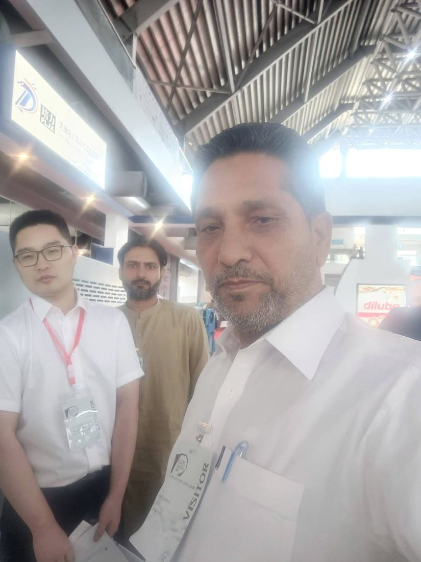 Abdul Rasheed Gill at a textile machinery exhibition